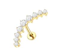 QKEPCY Piercing Oreja Titanio G23 Conch Interior Helix Earring Cartílago Oreja Hipoalergénicos Pendientes para Mujer (Oro)