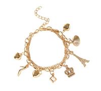 QKEPCY Pulseras de Conchas para Mujer Niña Pulsera Concha Natural Multicapa con Estrella de Mar Crown Corazón Colgante Accesorios Joyería Verano Playa