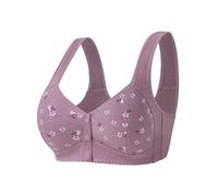 QKEPCY Sujetadores Mujer Sujetador con Cierre Delantero Ropa Interior Diaria Sujetador Básico Tirantes Anchos Tallas Grandes Algodón Cómodo Brasier de Dormir Bras