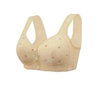 QKEPCY Sujetadores Mujer Sujetador con Cierre Delantero Ropa Interior Diaria Sujetador Básico Tirantes Anchos Tallas Grandes Algodón Cómodo Brasier de Dormir Bras