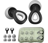 QKEPCY Tapones para los oídos de silicona de alta calidad protección auditiva avanzada reducción de ruido reutilizables cómodos para dormir y estudiar paquete de 6 pares(Black)