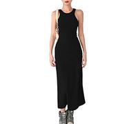 QKEPCY Vestidos Casual para Mujer Sin Mangas Dress Largo A-línea Vestido Escote sin Respaldo Redondo Elegante Vestido de Fiesta (Negro 3XL)