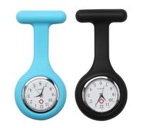 Qkhcable Reloj de bolsillo para enfermeras, reloj de enfermera de silicona con broche, diseño de control de infecciones, reloj de bolsillo con pin para enfermeras, médicos, paramédicos, personal,