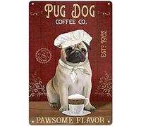 QKIODS Letrero de metal Pitbull Dog Coffee Reteo de aluminio para decoración para el hogar, oficina, dormitorio, sala de estar, cafeterías, 8 x 12 pulgadas