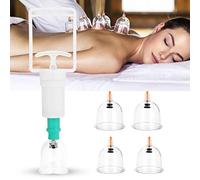 Qkiss 6pcs masajeador corporal de vidrio anti vellosidad contra la celulitis, masaje de ventosas para el cuidado de la salud contra la tensión para las piernas y la espalda del hombro del cuello