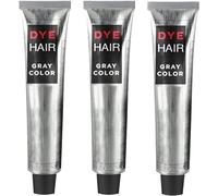 Qklovni Crema de tinte para el cabello gris plateado, crema permanente para el cabello, crema de color gris claro, diferentes tonos plateados, tinte plateado metálico permanente unisex (3 piezas)