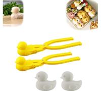 Qklovni Snowball Maker Toys with Handle for Snow Ball Fights,Snow Toys Kids Winter Outdoor Toys Snow Ball Clip Snow Games for Kids Adults (Duck-2pcs)
