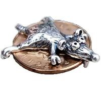 Qklovni Talismán de ratón, protege tu riqueza, amuleto de dinero, rata sobre moneda, bonito amuleto de ratón, colgante de amuleto de moneda, accesorios de joyería, aleación