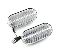 QKLsudua 1 par de luces de marcador de guardabarros delantero, dinámico, LED lateral, compatible con VW Tran-sporter T5 Polo Golf 3 4 Pas-sat B5 Sha-ran Lu-po Bo-ra Mul-tivan-Crystal blanco