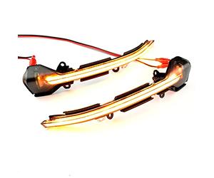 QKLsudua 2 unids Dynamic Sequential Blink LED Side Mirror Turn Signal Light Asamblea Compatible con Se-at Le-on III 5F Ibi-za KJ Aro-na