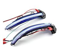 QKLsudua 2pcs Dynamic Sequential Blink LED Side Mirror Turn Signal Asamblea Compatible con Au-di A4 S4 RS4 B9 A5 S5 RS5-Azul y Amarillo