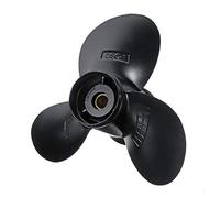 Qklyxr 58100-93743-019 Hélice fueraborda de aluminio for barco, for Suzuki, 9,9-15Hp 1/4 X 11 Aleación Negro 3 cuchillas 10 dientes estriados Reemplazo de hélice de barco