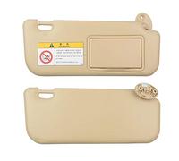 Qklyxr Accesorios de coche visera gris Beige con espejo maquillaje y tornillos, for Corolla 2014 2015 2016 2017, 74320-02B21 74310-02K91 Panel de repuesto para parasol de coche(LH and RH beige)
