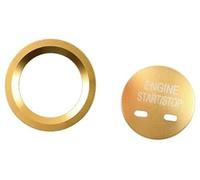 Qklyxr Estilo de decoración coche, para Cadillac, para Xt5 Mg6, botón arranque y parada motor automático, cubierta anillo, pegatinas, embellecedor ajuste del botón de inicio y parada(Gold)