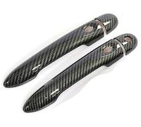 Qklyxr for Renault, Alpine Vision A110 2017 2018 2019 2020 2021 Cubierta de manija Puerta Coche Fibra Carbono Pieza de repuesto para manija de puerta(BLACK 2dr 1 Key 2 Buttons)