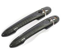 Qklyxr for Renault, Alpine Vision A110 2017 2018 2019 2020 2021 Cubierta de manija Puerta Coche Fibra Carbono Pieza de repuesto para manija de puerta(BLACK 2dr 1 Key No Button)