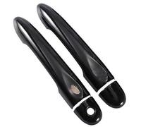 Qklyxr for Renault, Alpine Vision A110 2017 2018 2019 2020 2021 Cubierta de manija Puerta Coche Fibra Carbono Brillante Pieza de repuesto para manija de puerta(Black 1key 1 Button)