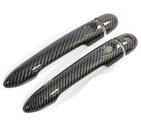 Qklyxr for Renault, Alpine Vision A110 2017 2018 2019 2020 2021 Cubierta de manija Puerta Coche Fibra Carbono Pieza de repuesto para manija de puerta(BLACK 2dr 1 Key 1 Button)