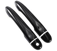 Qklyxr for Renault, Alpine Vision A110 2017 2018 2019 2020 2021 Cubierta de manija Puerta Coche Fibra Carbono Brillante Pieza de repuesto para manija de puerta(Black 1key 0 Button)