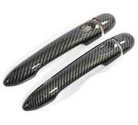 Qklyxr for Renault, Alpine Vision A110 2017 2018 2019 2020 2021 Cubierta de manija Puerta Coche Fibra Carbono Pieza de repuesto para manija de puerta(BLACK 2dr No Key 1 Button)