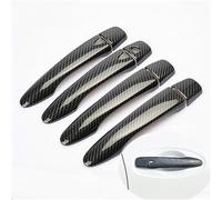 Qklyxr Pegatinas de Ajuste la Cubierta manija Puerta del Coche Fibra Carbono, for NISSAN, for March, for Micra, 2017 2018 2019 2020 Pieza de repuesto para manija de puerta(BLACK 4 Door 2 Buttons)