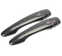 Qklyxr Pegatinas de Ajuste la Cubierta manija Puerta del Coche Fibra Carbono, for NISSAN, for March, for Micra, 2017 2018 2019 2020 Pieza de repuesto para manija de puerta(BLACK 2 Door 2 Buttons)