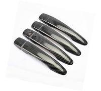 Qklyxr Pegatinas de Ajuste la Cubierta manija Puerta del Coche Fibra Carbono, for NISSAN, for March, for Micra, 2017 2018 2019 2020 Pieza de repuesto para manija de puerta(BLACK 4 Door 0 Buttons)