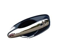 Qklyxr Pegatinas decorativas for manija de puerta coche, color negro brillante, for NISSAN, March, Micra, 2017 2018 2019 2020 Pieza de repuesto para manija de puerta(Silver 2 Buttons)