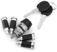 Qklyxr Unidad de control de cerradura de coche Interruptor de encendido Cerradura puerta Juego cilindros Llave cilindro puerta/encendido, para Transporter T4 para Caravelle 1990-2003