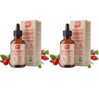 QKnatur - Aceite de Rosa Mosqueta 100% Puro Orgánico Vegano - 50 ml - Para Cicatrices y Estrías - Antiarrugas y Antiedad- BIO Vegetal - Prensado en Frío - Botella de vidrio + Bomba (Paquete de 2)