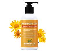 QKnatur - Aceite para masaje con extracto de Arnica, Calendula y Hamamelis (250 ml) - Ideal para masajes en musculos, espalda, hombro, pies, rodilla, contracturas - Rápida Absorción