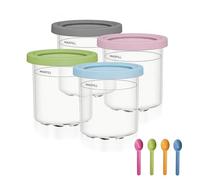 QKNOSM 4 recipientes creamy para Ninja Creami NC300EU NC301EU, Ninja Creami Heladera, Vasos Accesorios con Máquina de Helado NC299EU NC301 NC300 NC299AMZ NC299