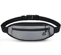 QKUDS Riñonera Deportiva Mujer Hombre,Riñonera Cinturón Running Impermeable para Movil, Riñonera per Running Correr Ciclismo Fitness Sport (Gris)
