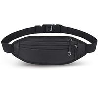 Cinturón de correr QKUDS para teléfono móvil de hasta 7 pulgadas para mujeres, hombres, niños y niñas, riñonera impermeable para deportes, correr, correr, hacer ejercicio, ciclismo (negro)