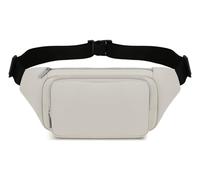 QKUDS Riñoneras Mujer Hombre, Riñonera Grande Impermeable Bolso de Cintura Deportiva con Cinturón Ajustable para Viajes Casual Senderismo Bici Entrenamiento Paseo de Perro (Blanco)