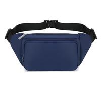 QKUDS Riñoneras Mujer Hombre, Riñonera Grande Impermeable Bolso de Cintura Deportiva con Cinturón Ajustable para Viajes Casual Senderismo Bici Entrenamiento Paseo de Perro (Azul)