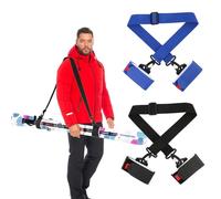 QKURT 2 correas para portaesquís, correas de hombro ajustables para esquís, correas de sujeción, cinturones para portabotas de esquí, correas de transporte para bastones de esquí, tablas de snowboard