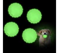 QKURT 4 Pelota para Perros Que Brilla en la Oscuridad, Juguete de Bola Brillante para Perro, Pelota de Goma de Alta Elasticidad para Perro, Pelota Interactiva, Pelotas flotantes de Juguete para Perro