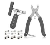 QKURT Alicates de Bloqueo de Cadena + Herramienta de remachado + 6 Pares de eslabones faltantes de bicicleta + eslabones de cadena para reparación de velocidad 6/7/8/9/10