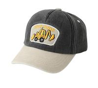 QKURT Gorra de Béisbol para Niños, Gorra de Playa de Verano con Protección Solar, Gorra Deportiva de Pescador Estilo Camionero con Estampado de Excavadora para Niños de 3 a 8 Años