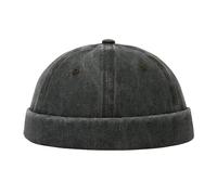 QKURT Gorro Docker para Hombre, Gorra Docker Retro Gorra de Marinero de Trabajo Sombrero Sin ala, Gorro de Pescador sin ala de Verano, Gorra Ajustable