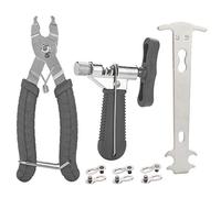 QKURT Juego de herramientas de cadena de reparación de bicicletas, cadena de bicicleta, alicates de eslabones de bicicleta, 3 pares de eslabones perdidos para cadenas de 7, 8, 9, 10 velocidades