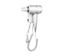 QL Secador de pelo Iónico con Tecnología ThermoProtect 2000W - Soporte de Pared y Toma USB - para Hoteles,Casas - Blanco