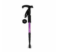 Qlbnxks Bastón de Senderismo Extensible, Bastón de Aluminio Ajustable, Bastón de Senderismo Ultra Ligero y Plegable, Adecuado para Actividades al Aire Libre como Viajes y Escalada(Color:Purple)