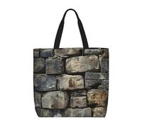 QLDETUPWLX Bolsa de mano reutilizable para mujer, bolsas de comestibles de ladrillo de piedra vieja, bolsas de compras, bolsa de hombro para viajes y trabajo