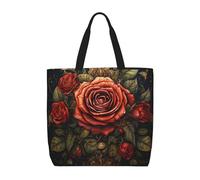 QLDETUPWLX Bolsa de mano reutilizable para mujer, bolsas de comestibles Yorkie floral, bolsas de compras, bolsa de hombro para viajes y trabajo
