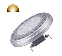 QLEE Led AR111 Bombilla reflectora G53 Foco 15W 30 ° Haz de luz Ángulo de visión Blanco cálido 3000k SMD 15LEDs AC DC 12V Foco Track Light 1200Lm Bombilla halógena incandescente de repuesto 120w