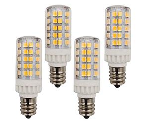QLEE Led E12 Candelabro Bombilla 5w Lámpara De Roca De Sal Electrodoméstico Reemplazo De Luz Del Refrigerador 60 Vatios C7 Bombilla Incandescente T2 De Techo Iluminación 4 Pcs