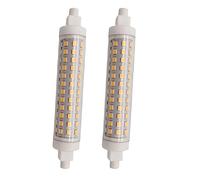 QLEE LED R7S 12 vatios bombillas halógenas R7S T3 118mm 150W 220V J Tipo 4.65 pulgadas Bombilla de doble extremo para luz de paisaje Trabajo Seguridad Pared exterior Bombilla de inundación 2 Pack