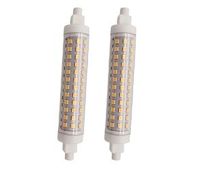 QLEE LED R7S 12 vatios bombillas halógenas R7S T3 118mm 150W 220V J Tipo 4.65 pulgadas Bombilla de doble extremo para luz de paisaje Trabajo Seguridad Pared exterior Bombilla de inundación 2 Pack